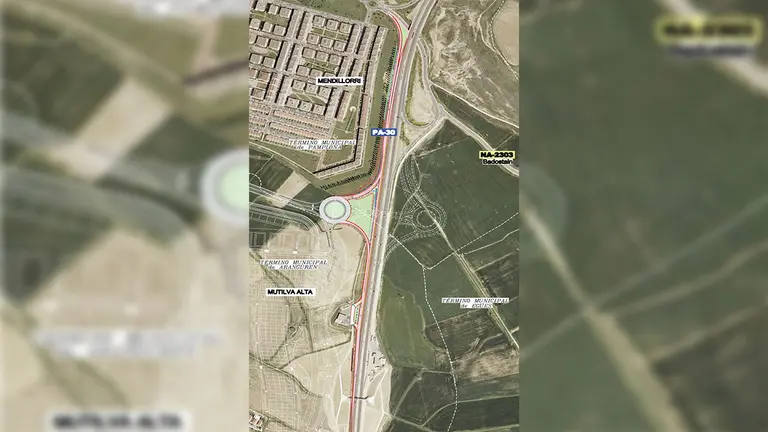 Proyecto de conexión de la ronda este de Pamplona con la zona de Mugartea.. GOBIERNO DE NAVARRA
