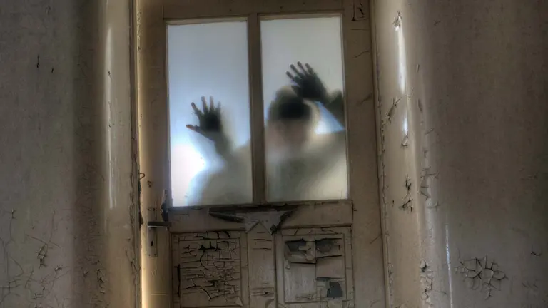 Varios zombis intentan traspasar una puerta. ARCHIVO