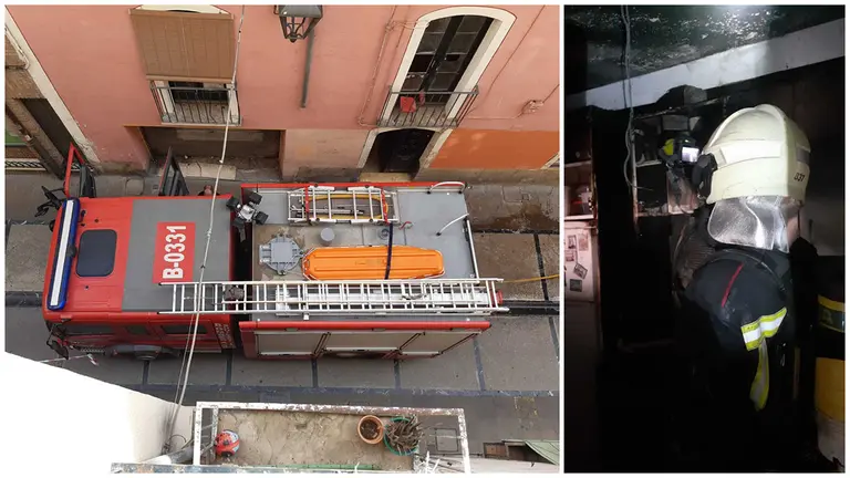 Bomberos de Navarra acuden a un incendio en la cocina de una vivienda en la calle Estrella de Estella. BOMBEROS DE NAVARRA