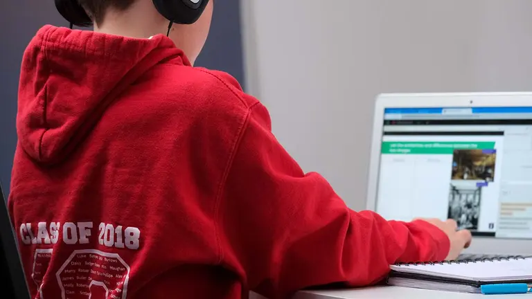 Un niño hace la tarea en un ordenador. ARCHIVO