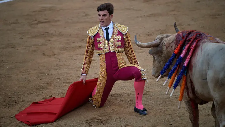 Corrida de toros de la feria de Tafalla 2021 con la ganadería de Prieto de la Cal para los diestros Serafín Marín, Sanchéz Vara y Javier Orozco. MIGUEL OSÉS