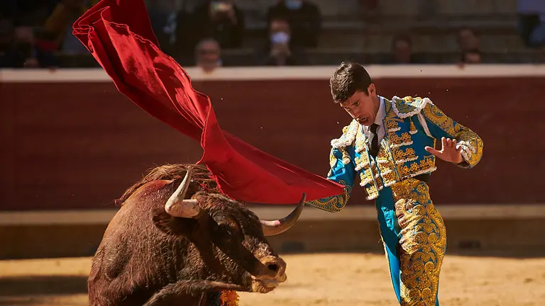 Novillada de las Ferias de Tafalla a cargo de Hermanas Azcona lidiada por Diego garcía, Clemente Jaume y Nabil ‘El Moro’. PABLO LASAOSA