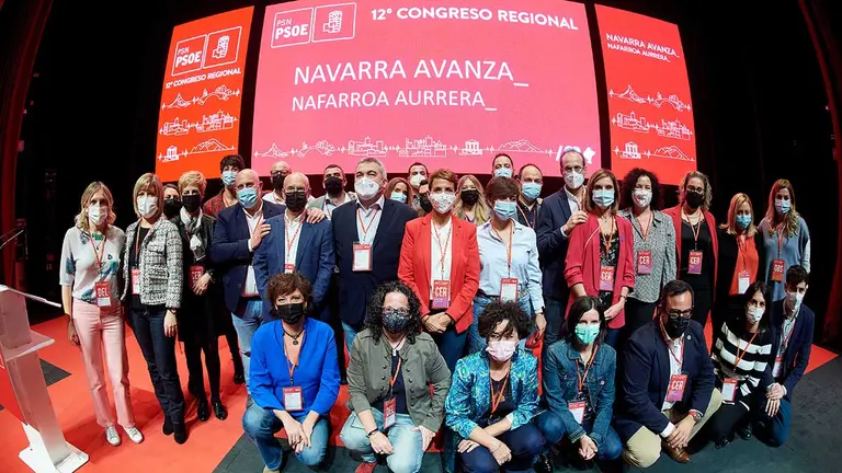 Imagen de grupo de los nuevos cargos elegidos por el PSN dentro del Congreso celebrado en Baluarte. CEDIDA.