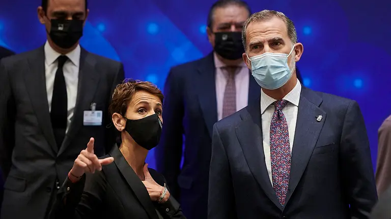 El Rey Felipe VI preside la apertura del XXIV Congreso Nacional de la Empresa Familiar. En la inauguración participará la presidenta de Navarra, María Chivite, la ministra de Industria, Comercio y Turismo, Reyes Maroto, y el presidente del Instituto de la Empresa Familiar, Marc Puig.  PABLO LASAOSA