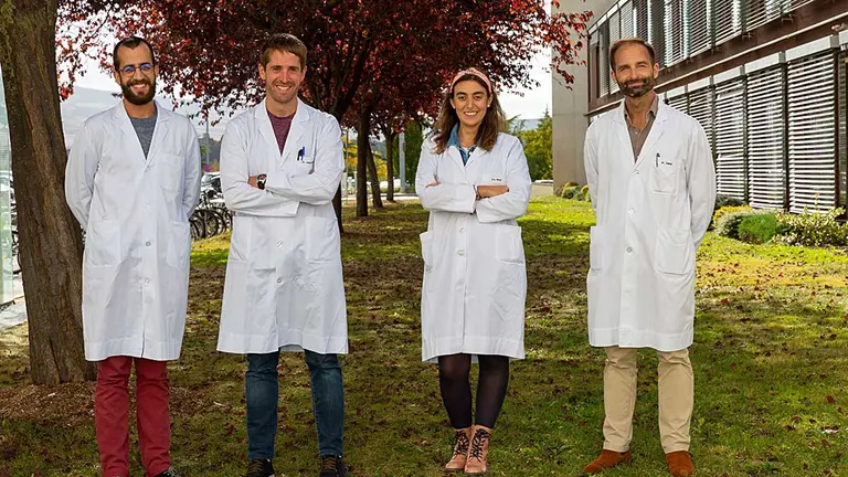 Los investigadores Juan José Garcés, Ibai Goicoechea, Catarina Da Silva y Bruno Paiva. CIMA