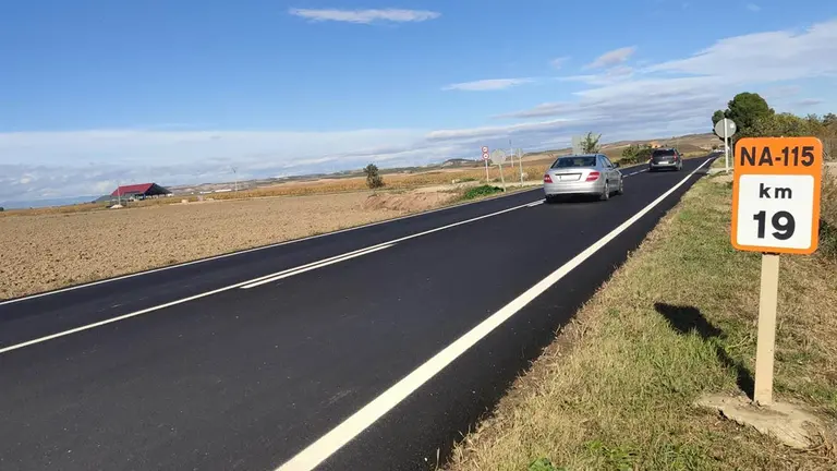 Tramo renovado de la NA-115 en término municipal de Peralta. GOBIERNO DE NAVARRA