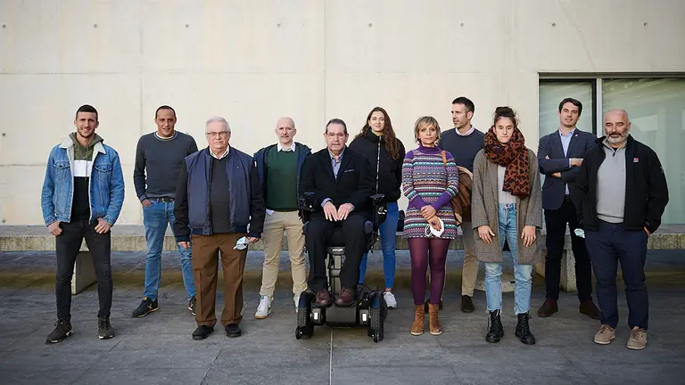 Presentación de la campaña 'Apostar no es deporte', una iniciativa de Fundación Caja Navarra y las entidades Proyecto Hombre, Antox y Aralar. PABLO LASAOSA