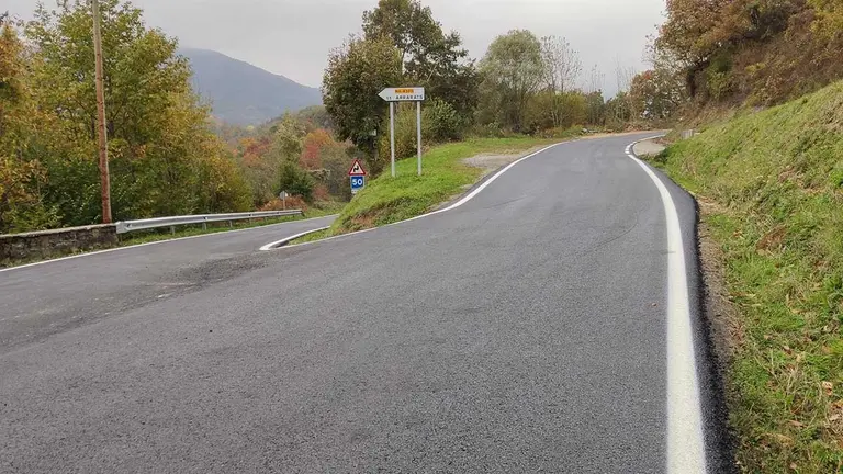 Nuevo aspecto de la NA-4351, en Igoa (Basaburua). GOBIERNO DE NAVARRA