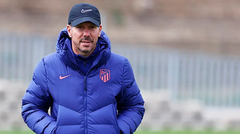 Diego Simeone en un entrenamiento del Atlético de Madrid. @Atleti