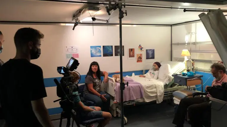 Un momento del rodaje del largometraje Aquí y ahora. CEDIDA