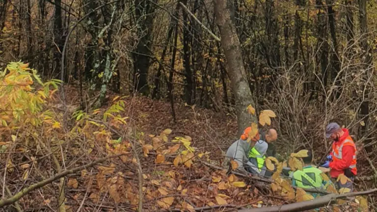 Emergencias navarras socorren al trabajador herido en el alto de Ibardin. BOMBEROS DE NAVARRA