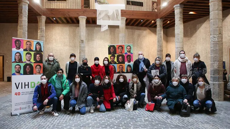 Representantes de asociaciones que luchan contra el VIH en la Comunidad Foral y del Gobierno de Navarra. GOBIERNO DE NAVARRA