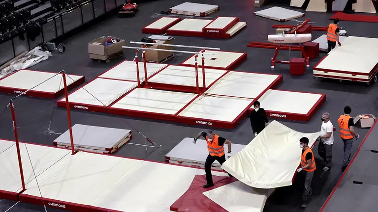 El Navarra Arena de Pamplona acoger&aacute; del 3 al 8 de diciembre el Campeonato de Espa&ntilde;a de Gimnasia Art&iacute;stica. EFE/Jes&uacute;s Diges