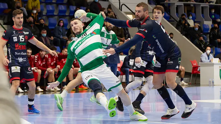 Partido de la liga Asobal entre Helvetia Anaitasuna y Viveros Herol Nava disputado en Pamplona. IÑIGO ALZUGARAY