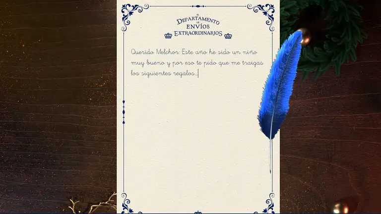 Una carta a los Reyes Magos realizada desde el departamennto de envíos extarodinarios de CORREOS. CEDIDA