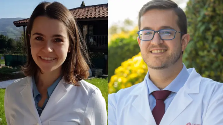 Covadonga Menéndez Acebal, primera autora del artículo, y el Dr. Alfredo Gea, director de la investigación. UNAV