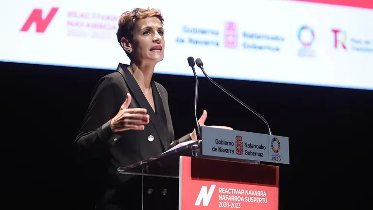 La presidenta de Navarra, María Chivite. GOBIERNO DE NAVARRA