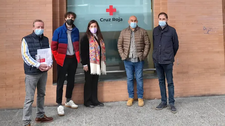 Aldaba, Acebrón, García, Carabante y Huarte, antes del encuentro. EUROPA PRESS