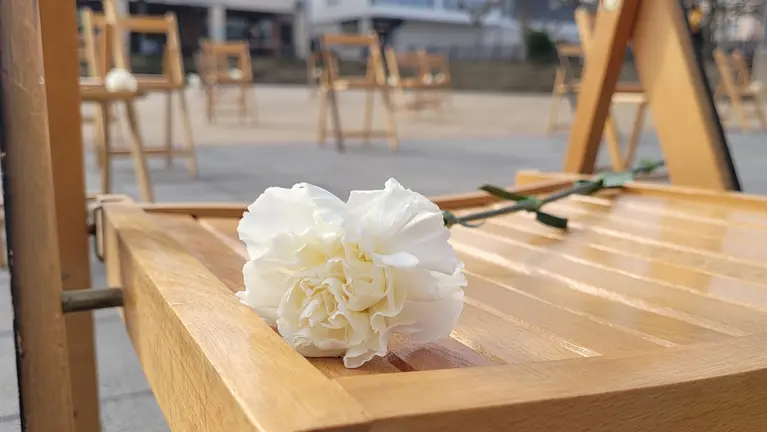 Homenaje en Beriáin a las víctimas de la violencia machista durante 2021. AYUNTAMIENTO DE BERIAIN