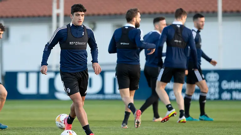 Entrenamiento del equipo rojillo en Tajonar. CA Osasuna.