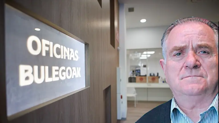 Fotomontaje de José Mari Iglesias Echeverría y las nuevas oficinas de Osasuna en El Sadar. Navarra.com