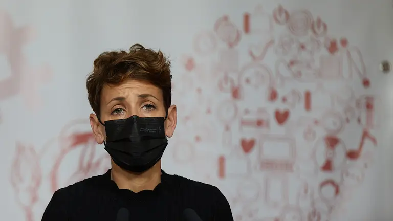 La presidenta de Navarra y secretaria general del PSN, María Chivite, interviene en la apertura del XII Congreso de Juventudes Socialistas de Navarra. IÑIGO ALZUGARAY