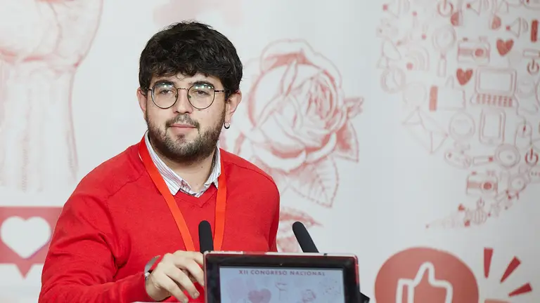 Clausura del XII Congreso de Juventudes Socialistas de Navarra con la presencia de Víctor Camino, secretario general de las Juventudes Socialistas de España, Javier Remírez, vicepresidente y consejero del Gobierno de Navarra y Kevin Lucero, secretario general de JSN. IÑIGO ALZUGARAY