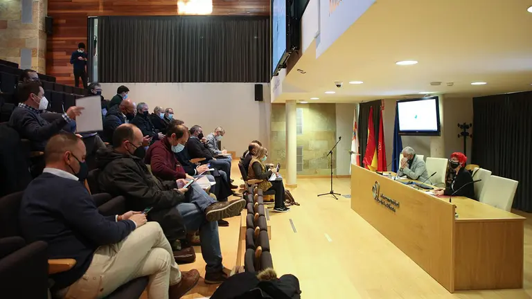 El director general de Salud, Carlos Artundo, la consejera de Salud, Santos Induráin, y algunos de los alcaldes asistentes. GOBIERNO DE NAVARRA