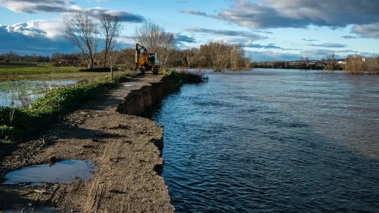 Imagen de las obras iniciadas en el paraje 'El Ortigoso', en Milagro. CONFEDERACIÓN HIDROGRÁFICA DEL EBRO