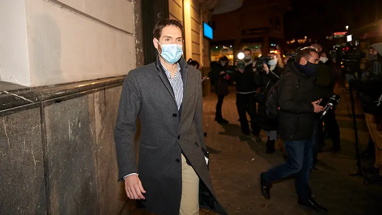 Sergio Sayas después de la celebración del Comité de Garantía en UPN. PABLO LASAOSA