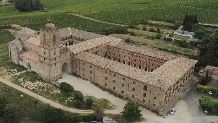 Vista aérea del Monasterio de Irache. GOBIERNO DE NAVARRA