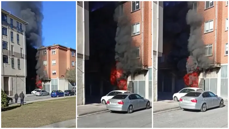 Imágenes del incendio en Noáin.