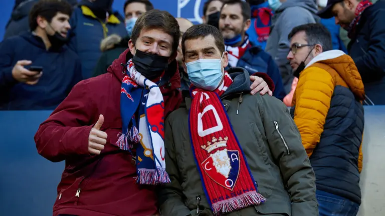 La grada de El Sadar durante el partido de La Liga Santander entre Osasuna y Atlético de Madrid. IÑIGO ALZUGARAY