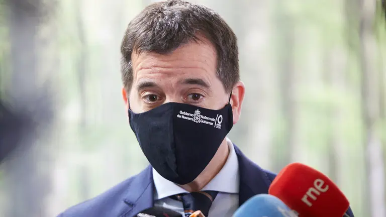 El consejero de Desarrollo Económico y Empresarial, Mikel Irujo, participa en la apertura oficial de la Feria Internacional de Turismo Navartur que se celebra en Baluarte. IÑIGO ALZUGARAY