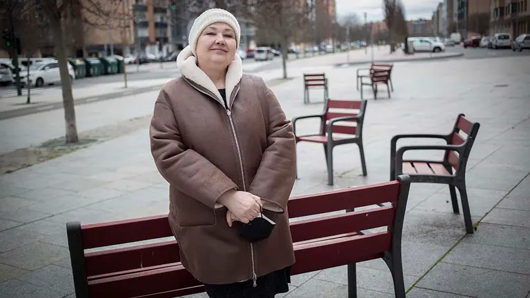 Irina Riabtseva, presidenta de la Asociación Hispano-Rusa en Navarra (RuNa), en una entrevista con Efe. EFE/ Villar López