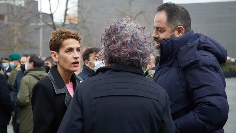 La presidenta de Navarra, María Chivite, preside el acto organizado por el Gobierno foral  para conmemorar el Día Europeo de las Víctimas del Terrorismo. IÑIGO ALZUGARAY