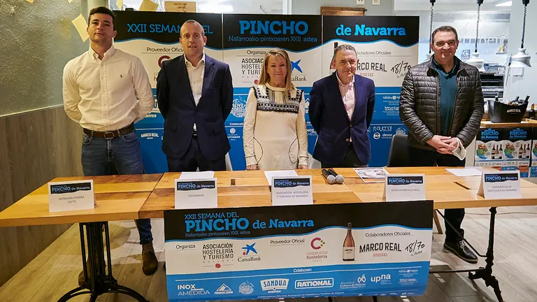 Presentación de la XXII Semana del Pincho de Navarra, que se celebrará del 18 al 27 de marzo en la Comunidad foral. PABLO LASAOSA