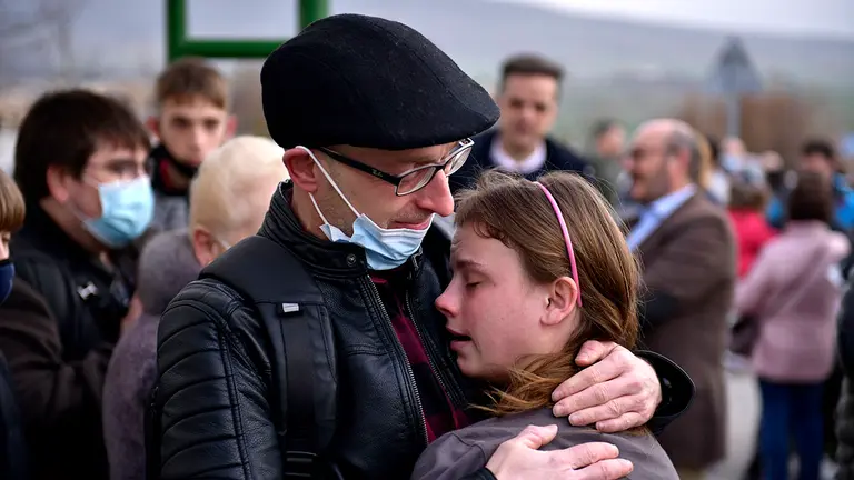 Decenas de refugiados ucranianos llegan a Navarra. PABLO LASAOSA