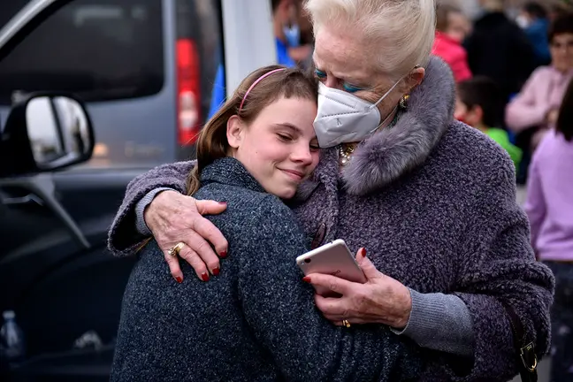 Decenas de refugiados ucranianos llegan a Navarra. PABLO LASAOSA