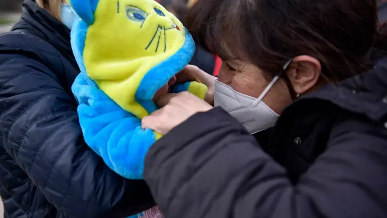 Decenas de refugiados ucranianos llegan a Navarra. PABLO LASAOSA