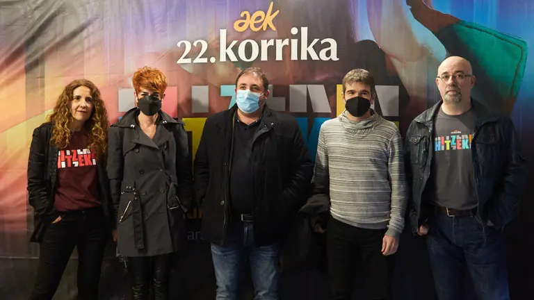 Presentación de la Korrika 22 en la Escuela Navarra de Teatro. IÑIGO ALZUGARAY