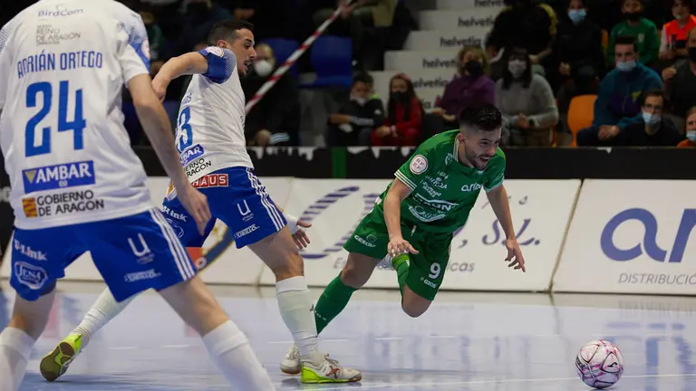Partido de Liga Nacional de Fútbol Sala entre Osasuna Magna Xota y Fútbol Emotion Zaragoza disputado en el pabellón Anaitasuna de Pamplona. IÑIGO ALZUGARAY