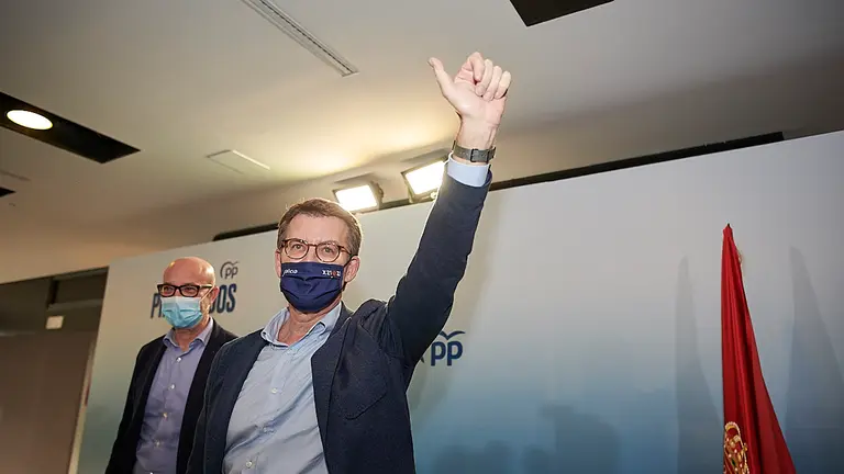 El próximo lider del Partido Pupular, Alberto Núñez Feijóo visita Pamplona. PABLO LASAOSA