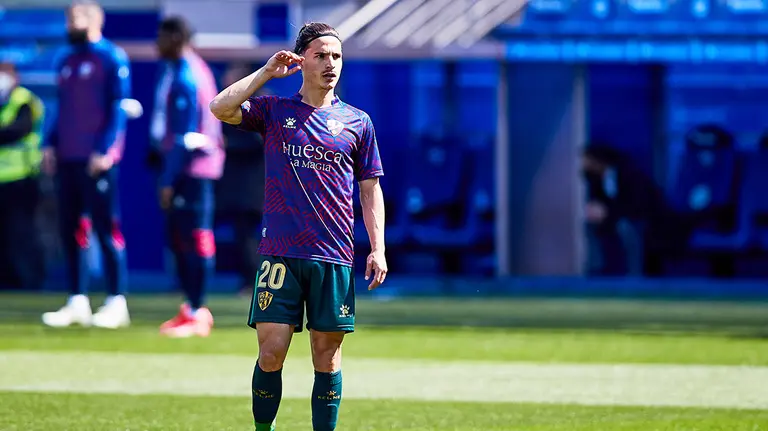 Jaime Seoane con la camiseta de la SD Huesca. Inigo Larreina / AFP7 / Europa Press.