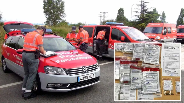 Montaje de la Polic&iacute;a Foral y las pruebas de detecci&oacute;n de droga POLIC&Iacute;A FORAL