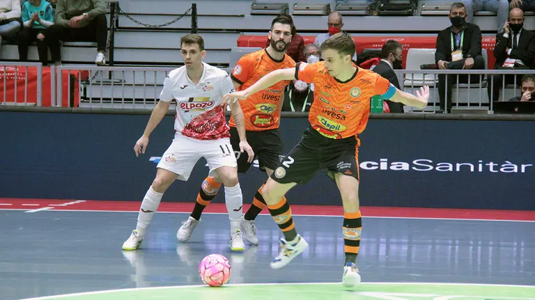 Partido de la Copa de España de fútbol sala Ribera Navarra - ElPozo Murcia en Jaén. Cedida.