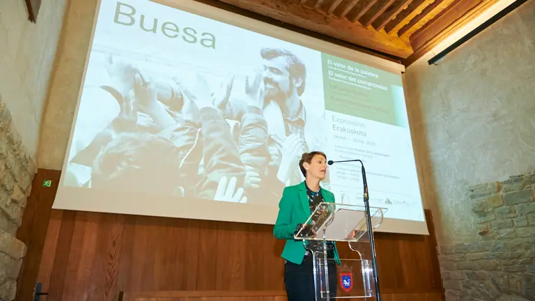 Inauguración de la exposición 'Buesa. El valor de la palabra. El valor del compromiso', sobre la figura del político socialista Fernando Buesa, asesinado por ETA el 22 de febrero de 2000. PABLO LASAOSA