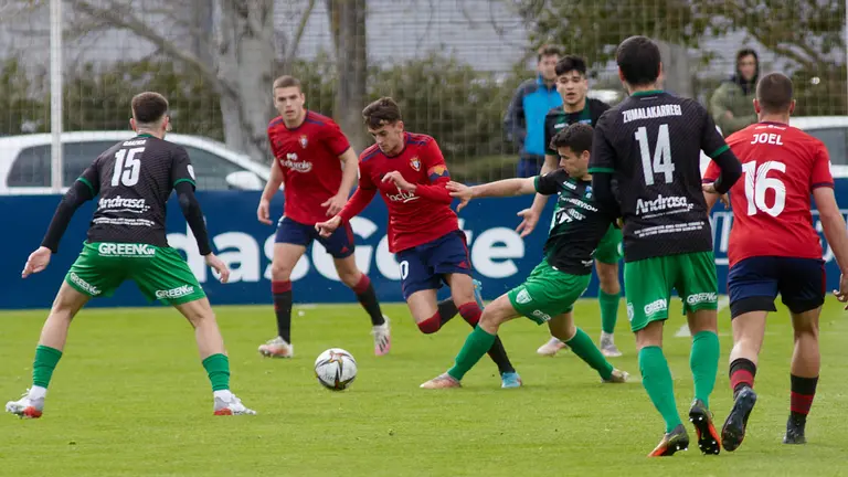 Jornada 29 de la liga de Segunda RFEF entre Osasuna Promesas y Sestao River disputado en las instalaciones de Tajonar. IÑIGO ALZUGARAY
