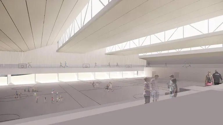 Proyección del interior del polideportivo de Buztintxuri. AYUNTAMIENTO DE PAMPLONA