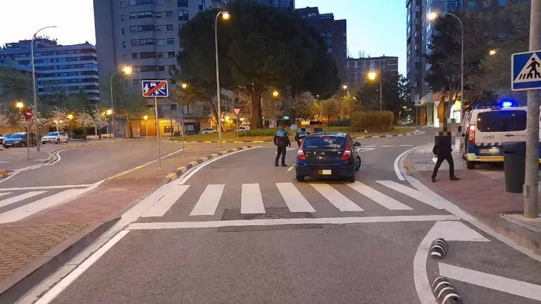 Grave atropello en la calle Rioja de Pamplona. POLICÍA MUNICIPAL DE PAMPLONA